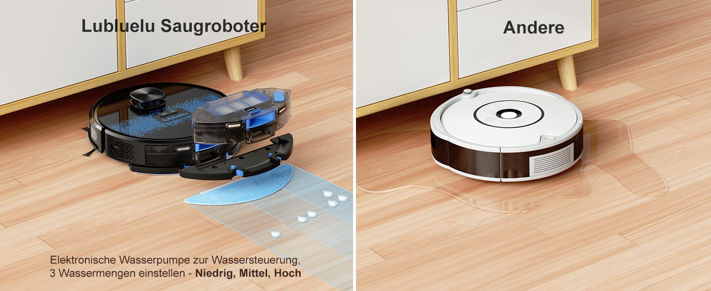 Робот-пилосос Lubluelu 3-в-1 з функцією миття підлоги, 4500Pa, лазерна навігація, 5 карт, 55 dB, для тварин, килимів, твердих підлог, (SL60D), блакитний