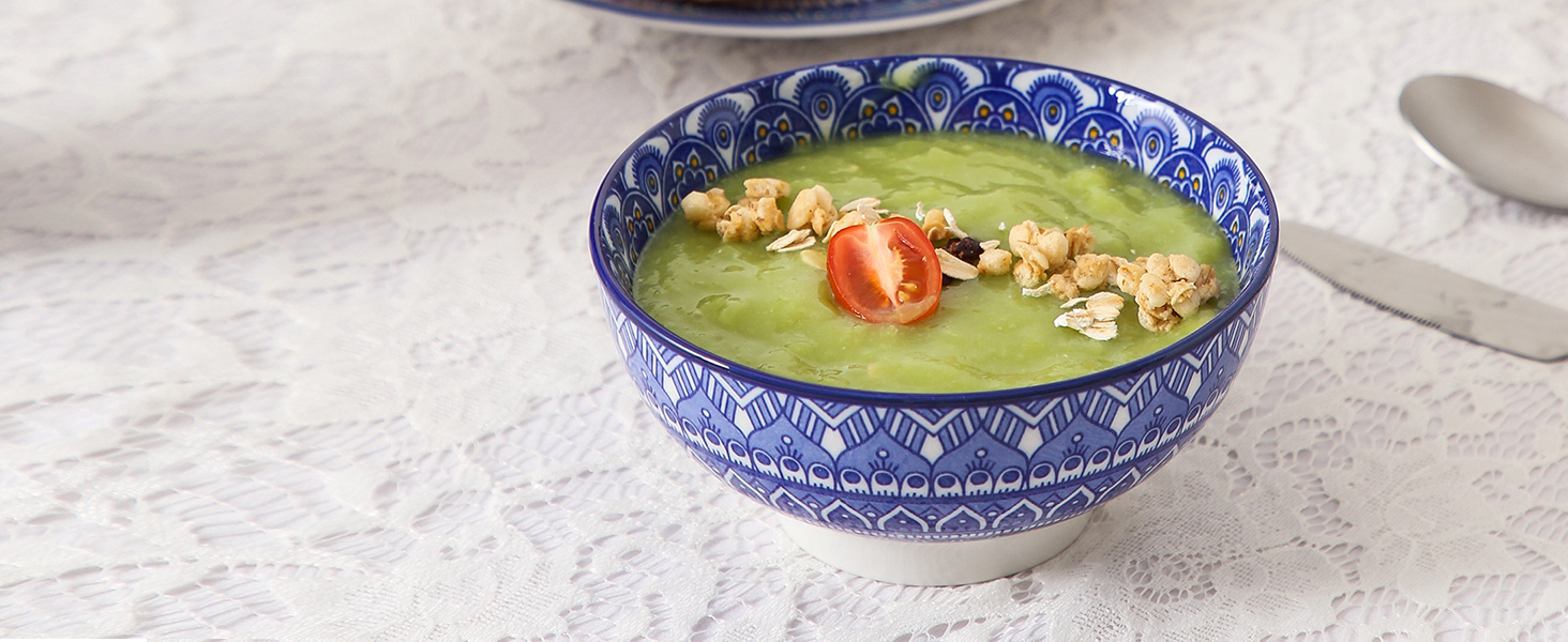 Набір посуду Vancasso MANDALA 16 предметів, кераміка, ручна робота, блакитний, для 4 осіб