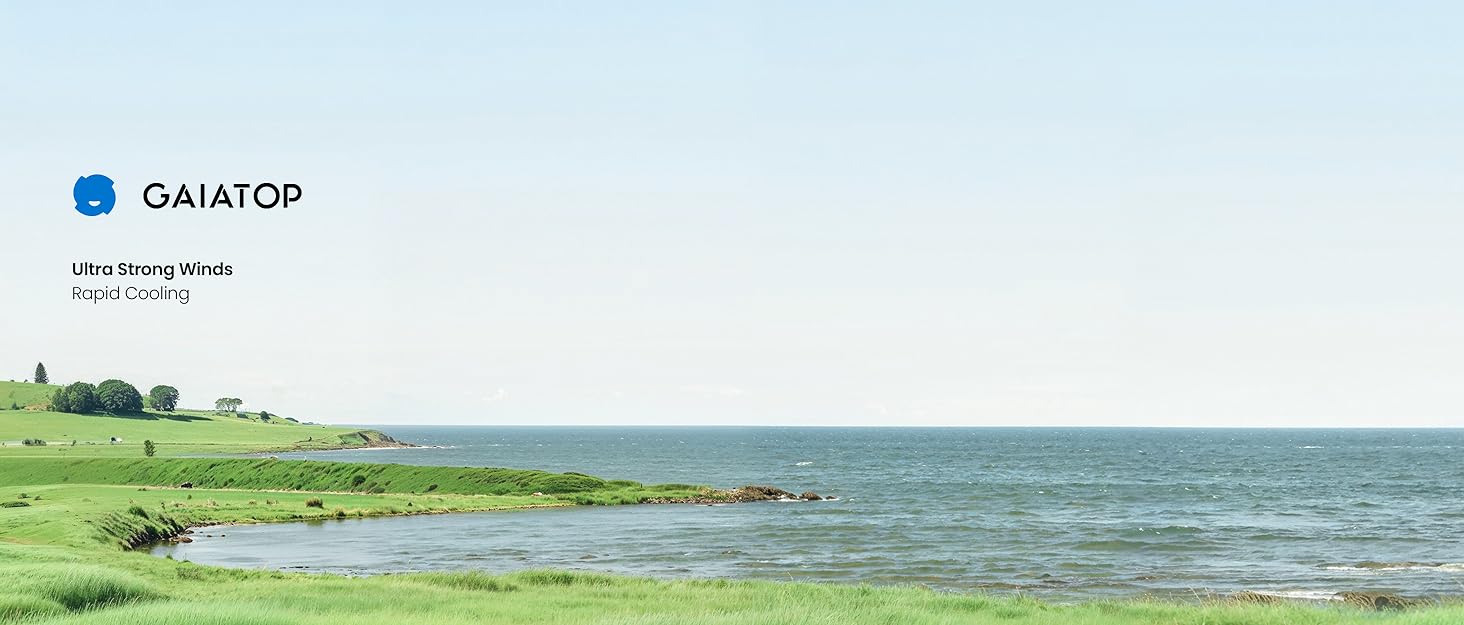 Портативний вентилятор Gaiatop на кліпсу, акумуляторний, компактний USB-вентилятор для столу, 3 швидкості, міні-вентилятор, чорний/блакитний (CF40)