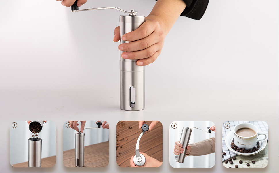 Ручна кавомолка PARACITY з нержавіючої сталі, керамічний жорно, для Aeropress, фільтр-кави, еспресо, френч-прес, турка, подарунок