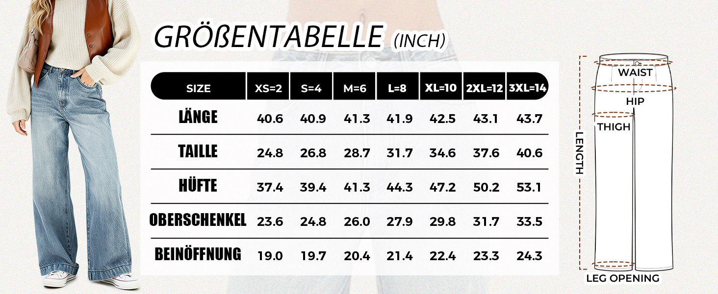 Джинси жіночі EMMIOL широкі прямі з середньою посадкою блакитні з ефектом потертості M