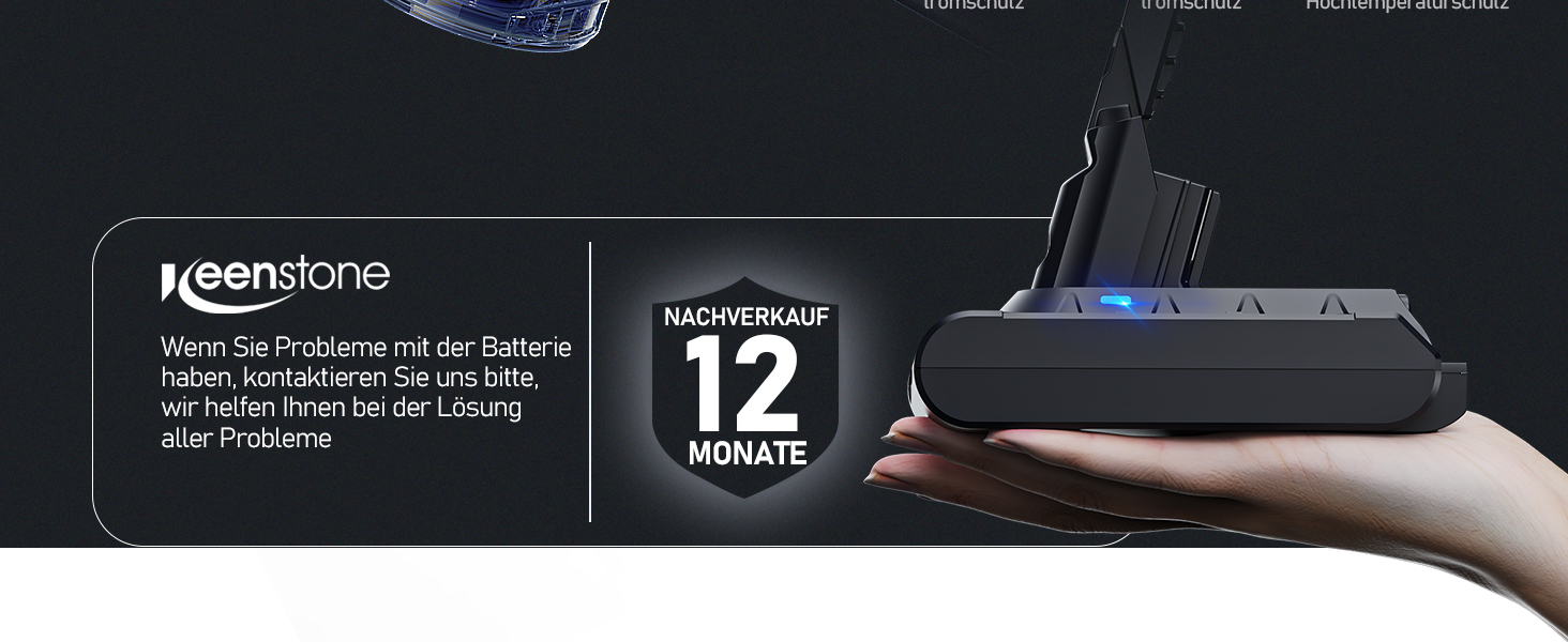 Акумулятор Keenstone 25.2V 6500mAh для пилососів Dyson V10 Animal, Absolute, Motörhead, Fluffy, Total Clean SV12 (замінник V7 6.5Ah)