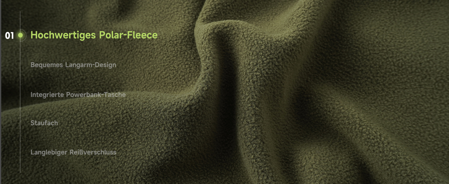 Обогрівальний жилет LABEWVI з акумулятором 10000mAh, чоловічий/жіночий, фліс Polar, USB, зелений