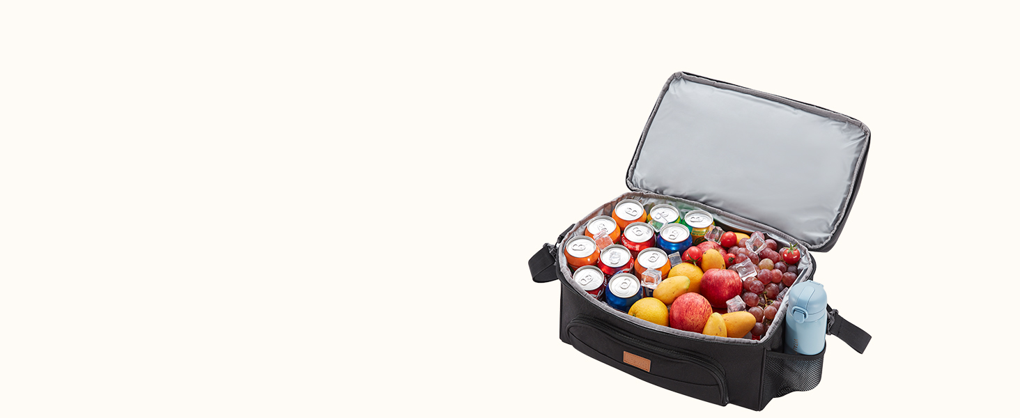 Термосумка LifeWit 23L для пікніка, пляжу, роботи та подорожей (чорна)