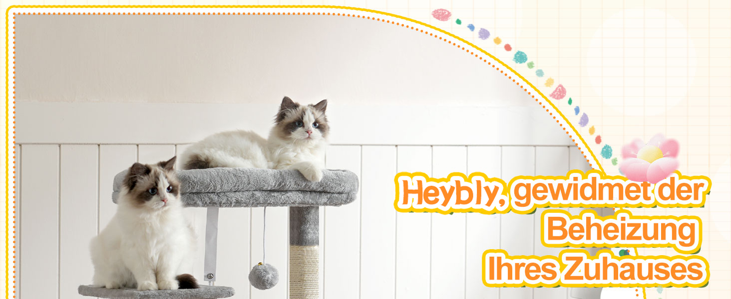 Котячий будиночок Heybly Kratzbaum HCT008SW: великий, з м'яким кошиком та місцем для сну