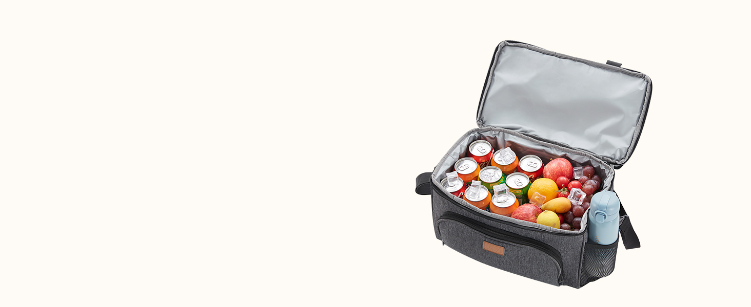 Термосумка LifeWit 23L для пікніка, пляжу, роботи та подорожей (темно-сірий)