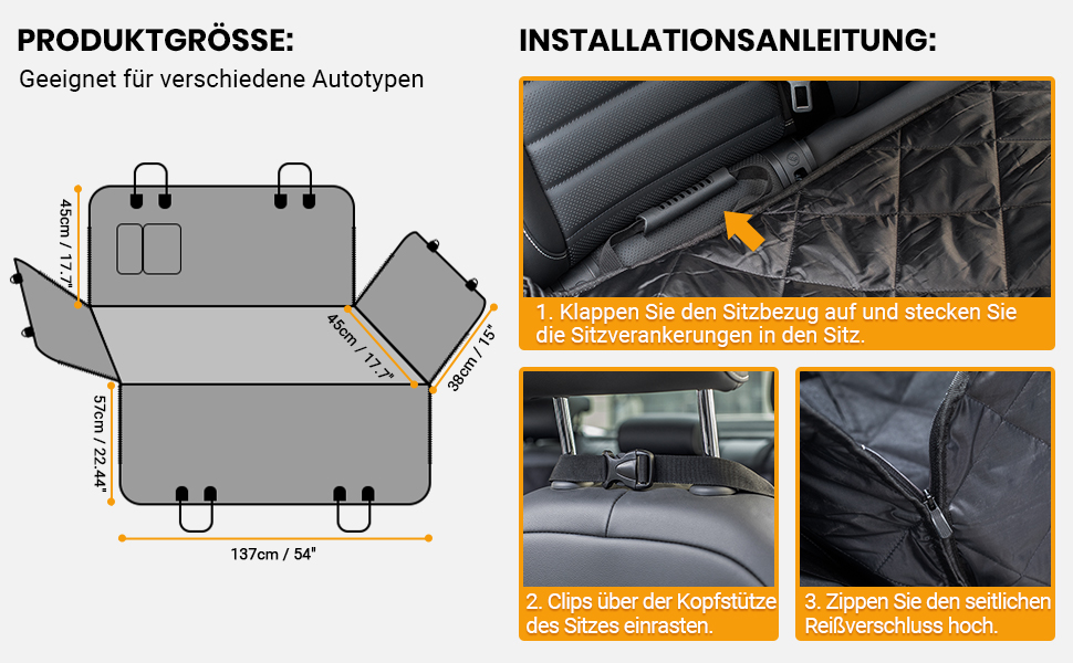 Захисний килимок для собак у машину Favoto з віконцем, 137x147 см, чорний