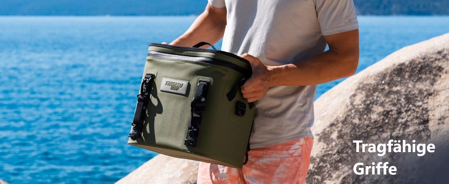 Thurso SURF Soft Cooler 24 Can — Термосумка для напоїв на 24 банки, 48 годин ізоляції, водонепроникна, для пляжу, кемпінгу, каякінгу, паделбордингу (сірий/чорний)