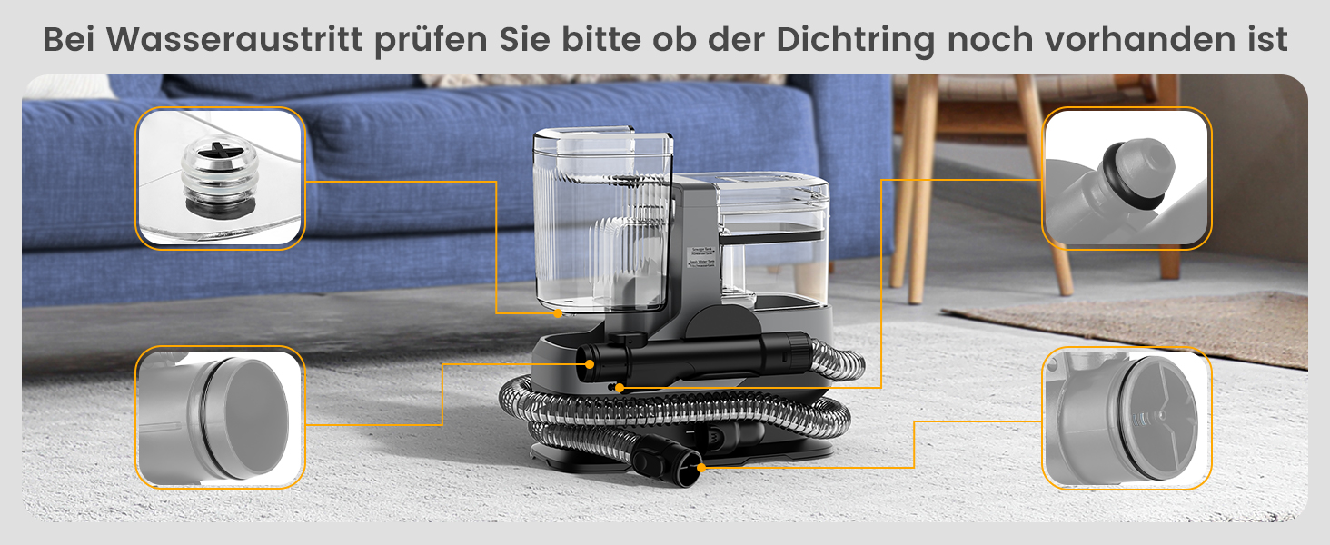 Накладний пилосос для м'яких меблів та килимів - 17kPa, 600W, з набором насадок