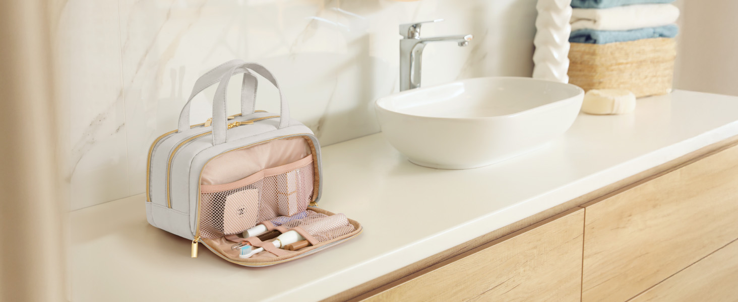 Валіза-органайзер для косметики Lifewit 5L, сірий, водовідштовхувальний, з відділенням для мокрого одягу