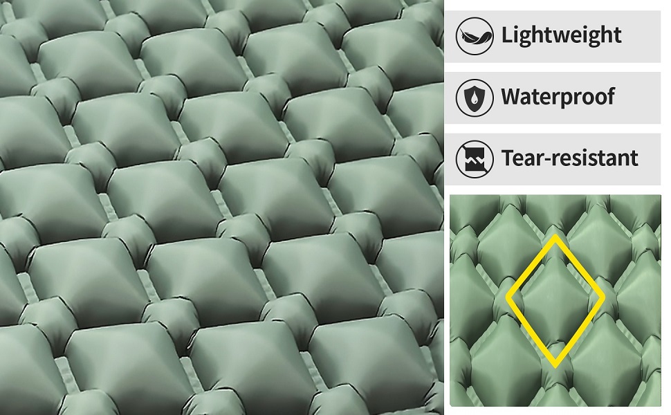 Саморозгортальний килимок для кемпінгу Isomatte, Ultraleicht: легкий килимок для відпочинку на природі, туризму, пляжу та подорожей. З насосом та подушкою. Сірий колір.