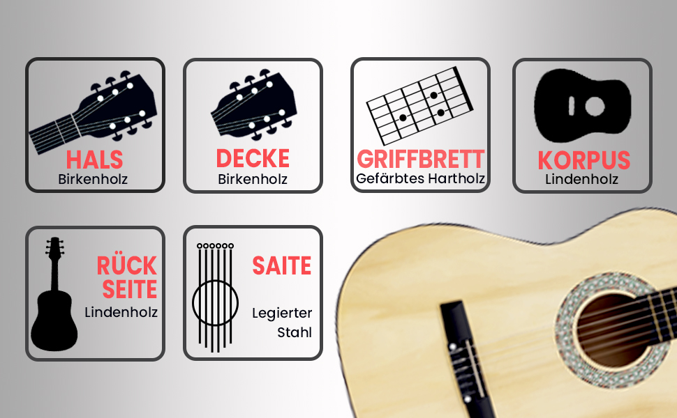 Акустична гітара Pyle для дітей та початківців, ½ розміру, комплект з чохлом, тюнером та медіатором, чорна