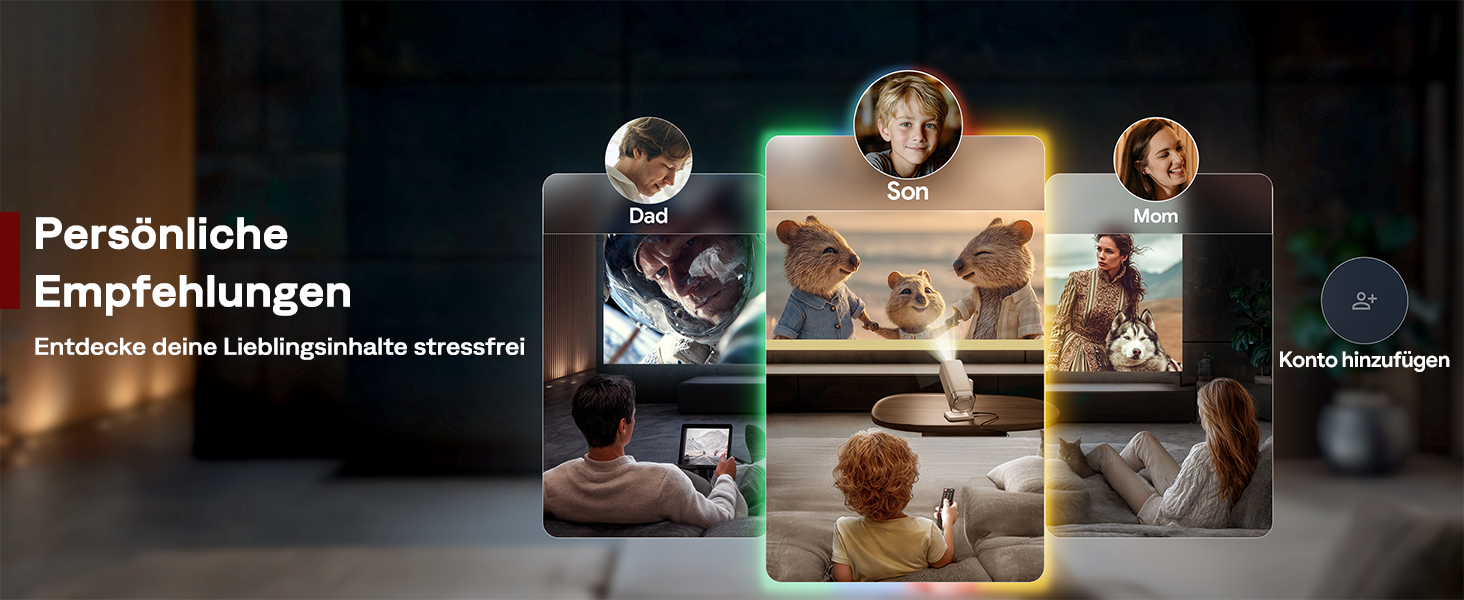 Smart проєктор Aurzen Boom Air Mini Beamer з Google TV та Netflix, 4K, USB-C, Dolby Audio, WiFi, Bluetooth, TOF автофокус, обертовий стійкий, кремовий