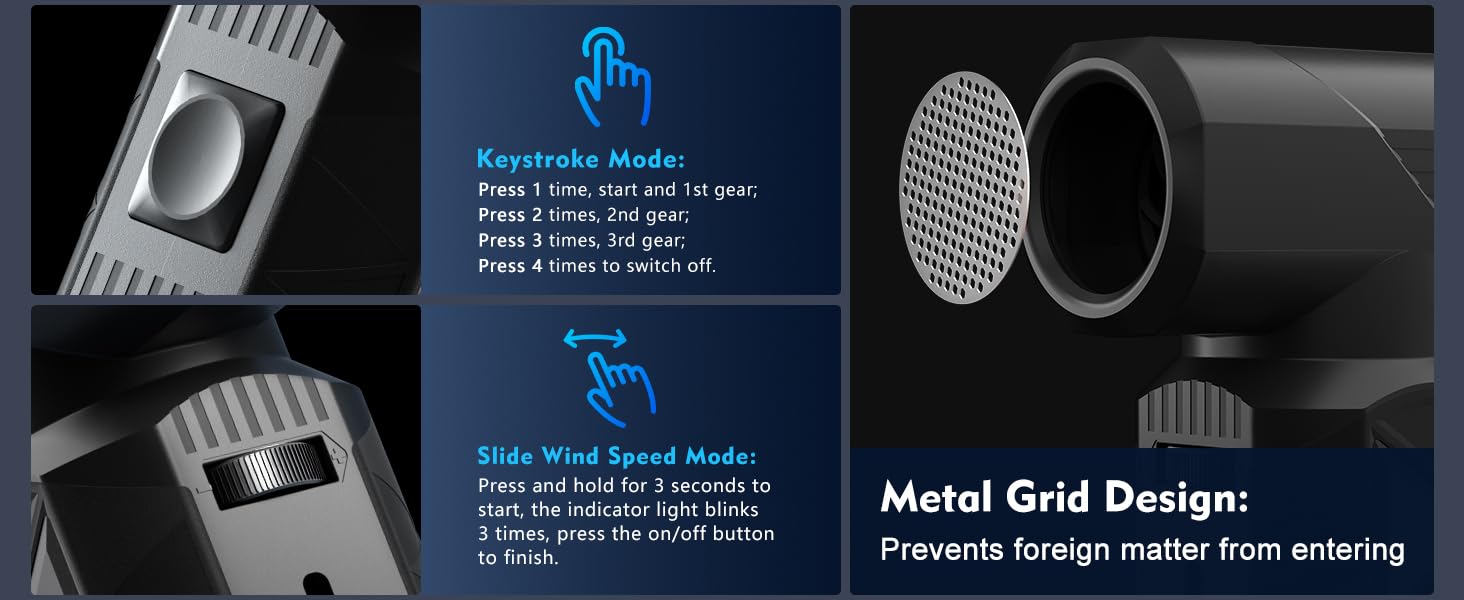 Професійний бездротовий повітряний пилосос WHATOOK W02: Регулювання швидкості, 250 000 обертів/хв, безщітковий двигун для клавіатури, ПК, авто та дому