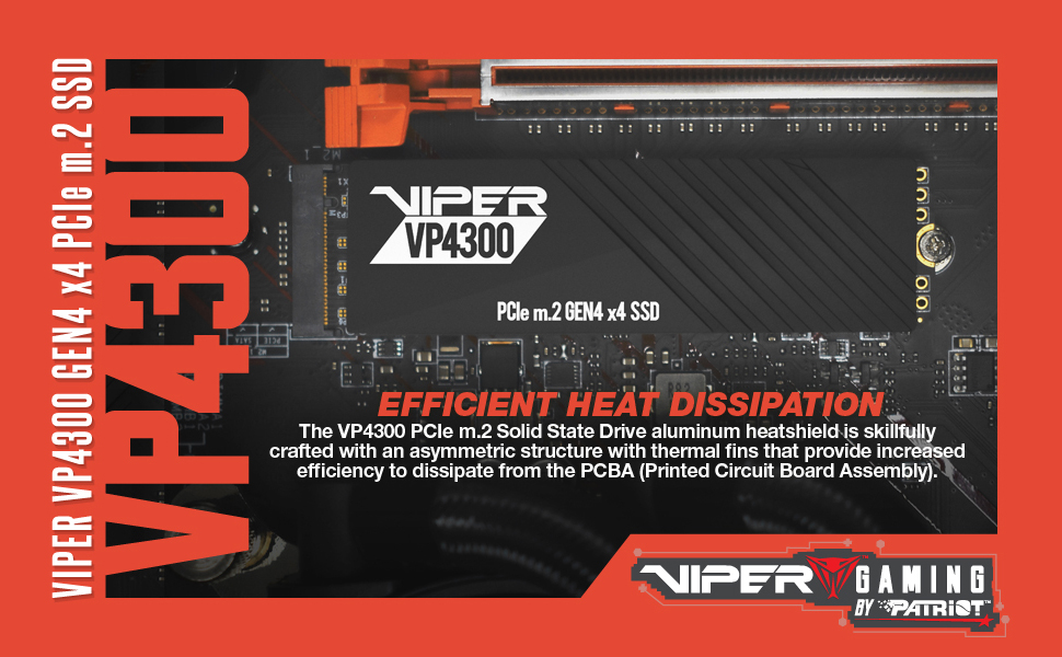 SSD Patriot Viper VP4300 2TB PCIe Gen4 x4 NVMe M.2 - до 7400 МБ/с читання, 6800 МБ/с запис