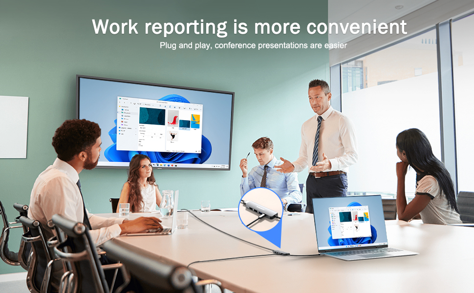 Док-станція USB-C хаб 3 Display-2025: 3 монітори, 2x HDMI 4K, VGA, Ethernet 1000M, 4 USB A 3.0/2.0, 100W PD, SD/TF, AUX 3.5mm, адаптер для Windows/Mac/Dell/HP