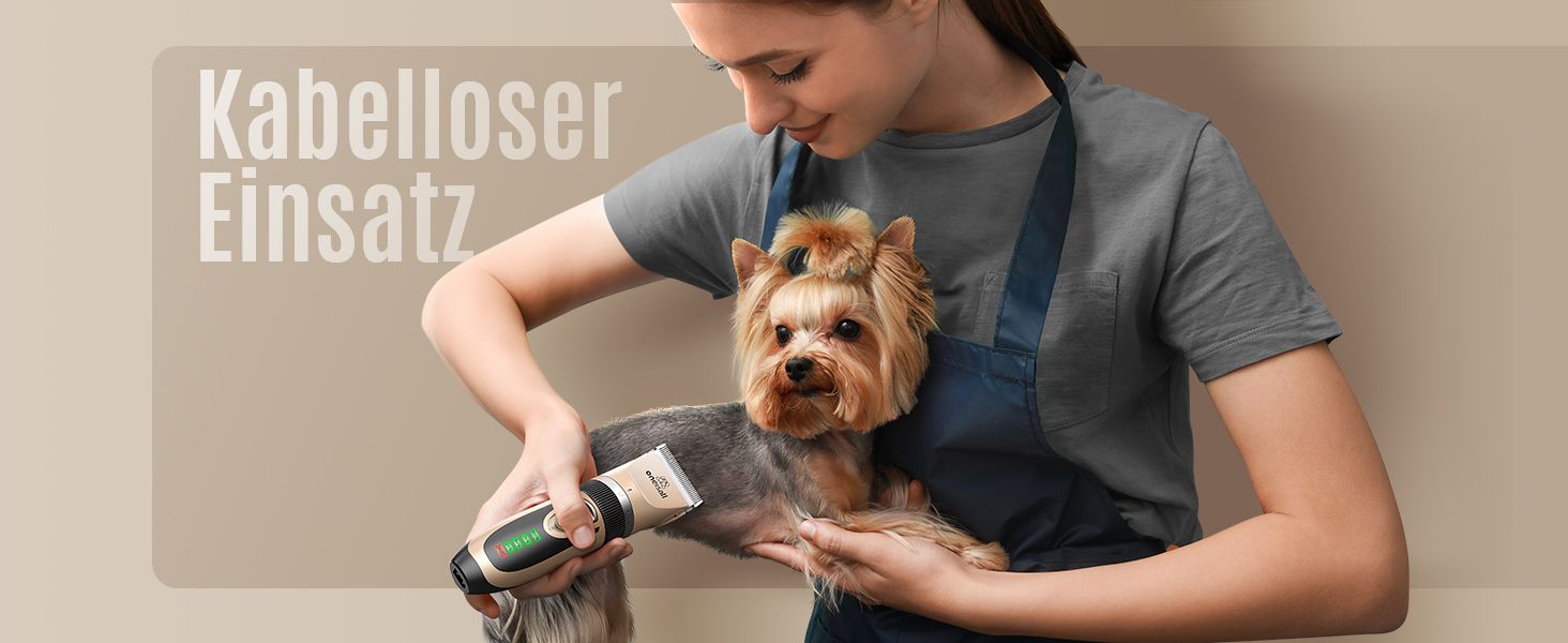 Професійна машинка для стрижки собак та котів oneisall Leise, для щільного хутра, потужний мотор, золото