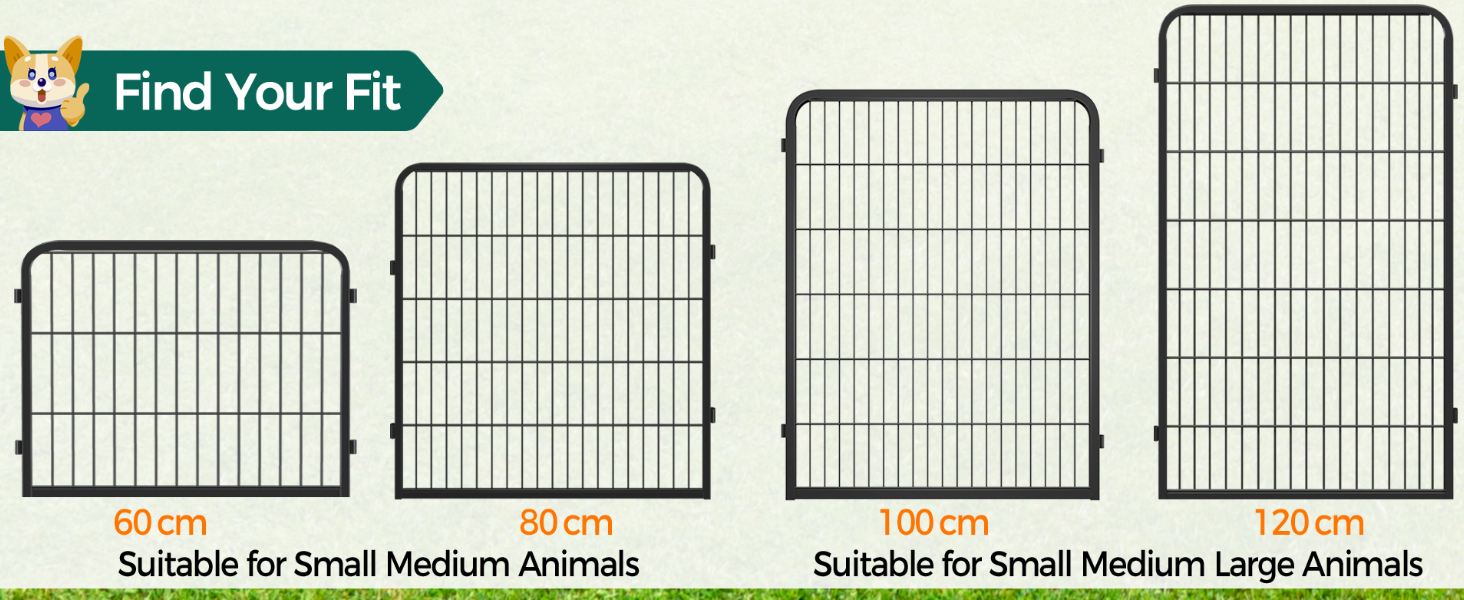 Клітка-вольєр для дрібних тварин Yaheetech: вольєр для цуценят, собак, котів, кроликів, 8 секцій 80x60 см (12 шт.)