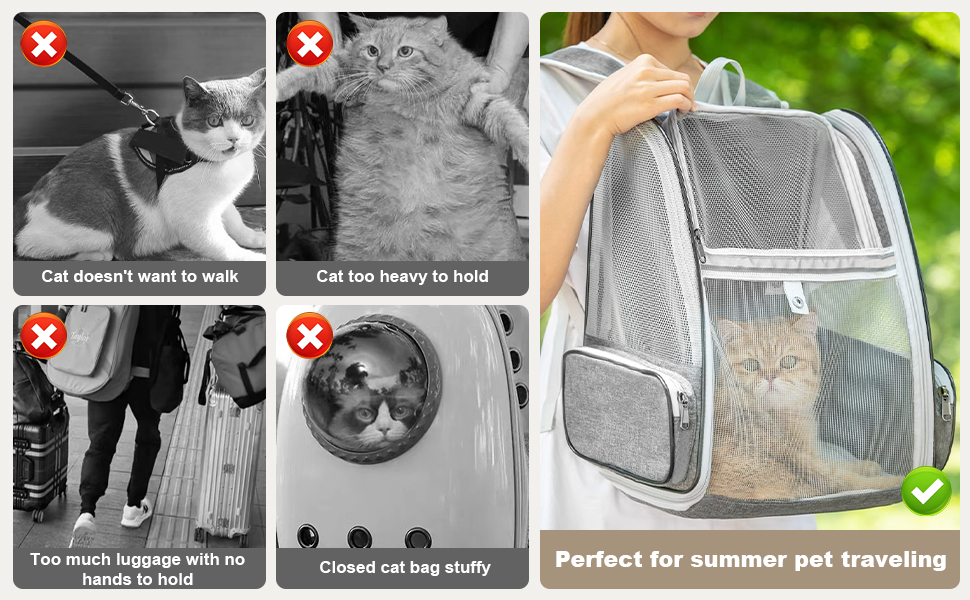 Рюкзак-переноска для кота/собаки, 40x32x28 см, сірий. Ідеально для тварин до 5 кг