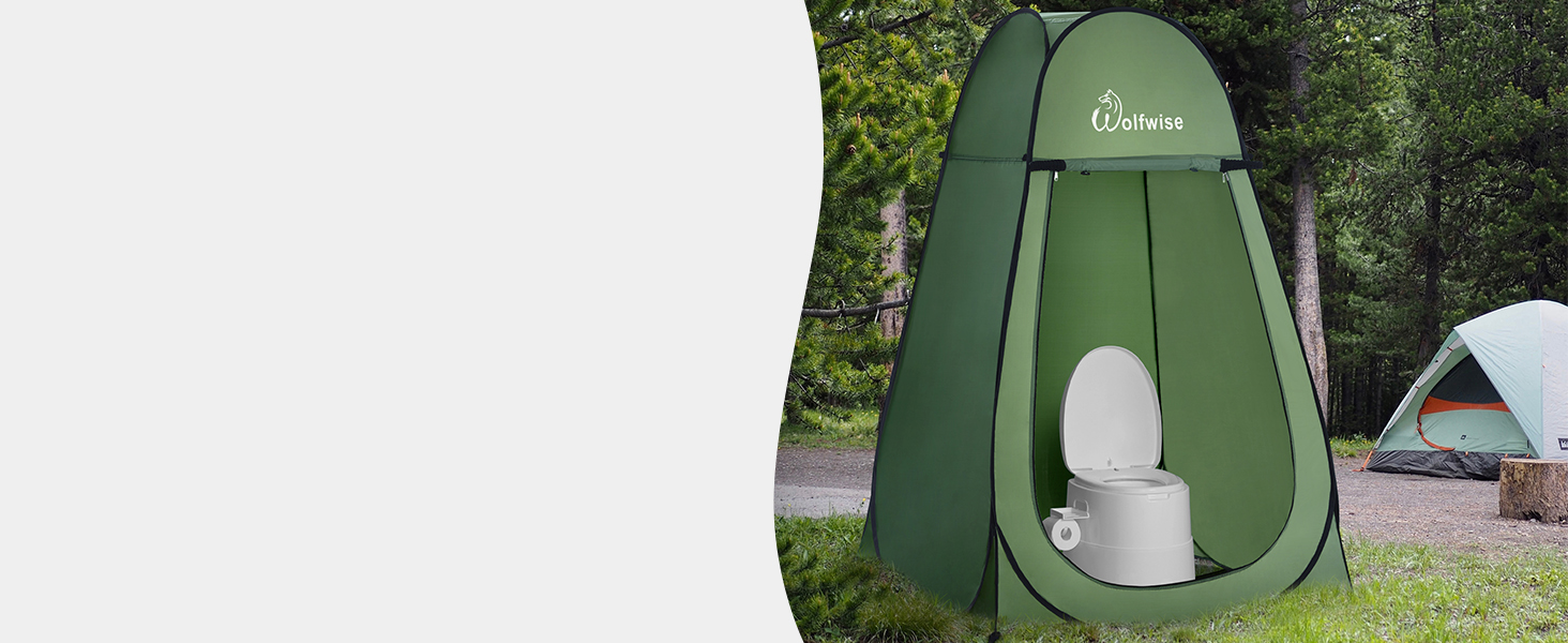 WolfWise Pop-Up Privacy Tent - Portable Camping Shower & Toilet Tent - Outdoor Changing Room & WC Shelter for Hiking, Beach & Travel