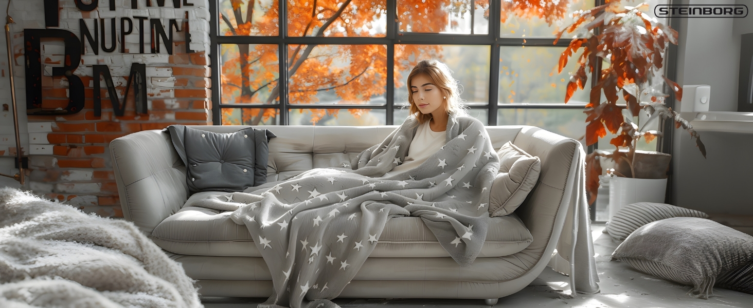 Електрична гріюча ковдра Steinborg® з автовимкненням 180x130 см - 9 температурних режимів, пральна