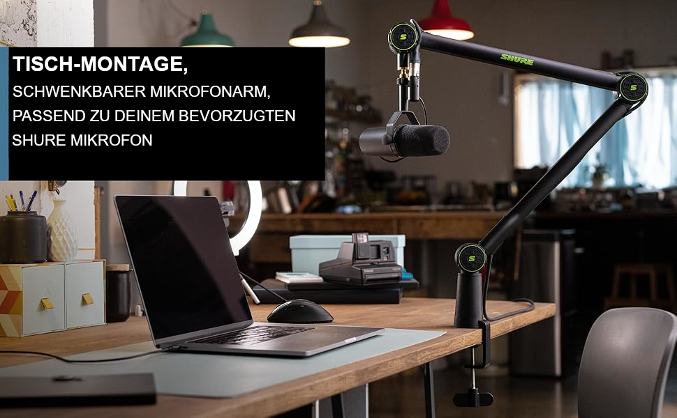 Штурмова стійка для мікрофона Shure by Gator з кабельною системою, чорна (SH-BROADCAST1)