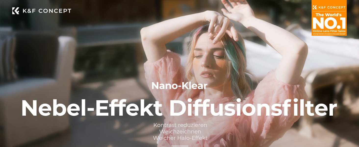 Дифузійний фільтр K&F Concept 49mm Mist Filter для ефекту туману (Nano-Klear, FE305) для пейзажної та портретної фотографії