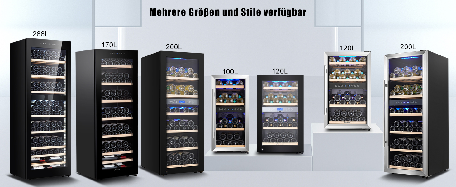 Kalamera 45-Bottle Dual Zone Wine Refrigerator - 120 Liter Capacity with LCD Display - 5-10°C/10-18°C Temperature Zones