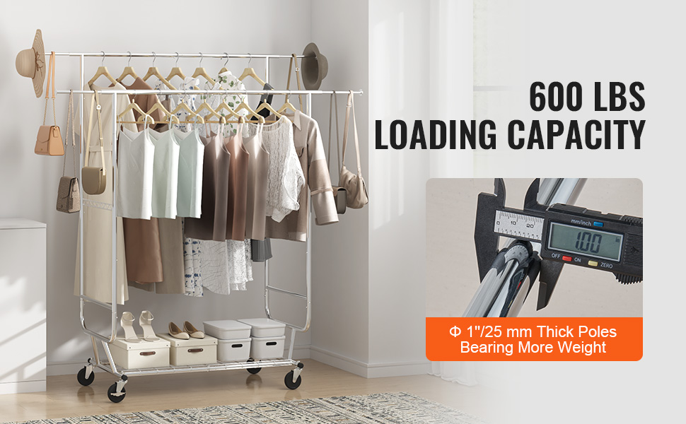 Стійка для одягу VEVOR - міцна чорна конструкція 200 x 1010 x 1510 мм для спальні, гардеробу, передпокою