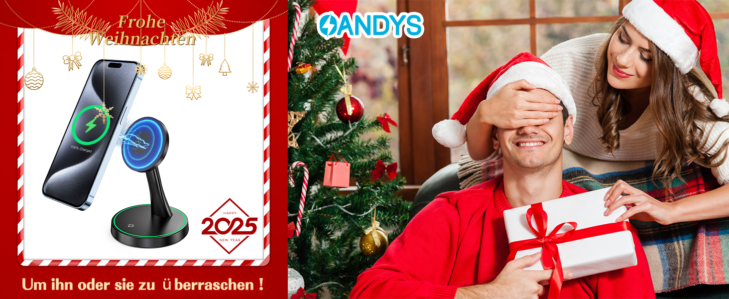 Бездротова зарядка MagSafe для iPhone 15/14/13/12, AirPods 3/2/Pro, 15W, з підсвічуванням