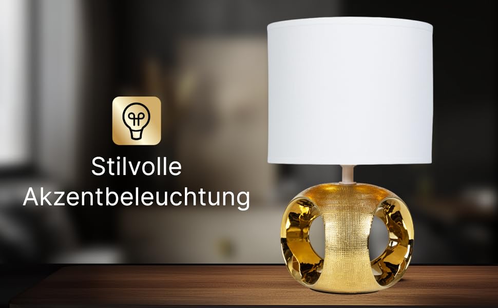 ARTE LAMP Poppy - LED настільна лампа з кабелем, хром/біла. Настільна лампа з білим текстильним абажуром для вітальні та спальні (золота)