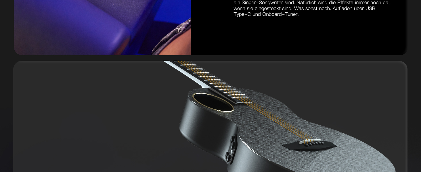 Електроакустична гітара Enya X4 Pro Mini 3/4 - Початковий набір для дітей та дорослих з підсилювачем Smart AcousticPlus, чорний колір