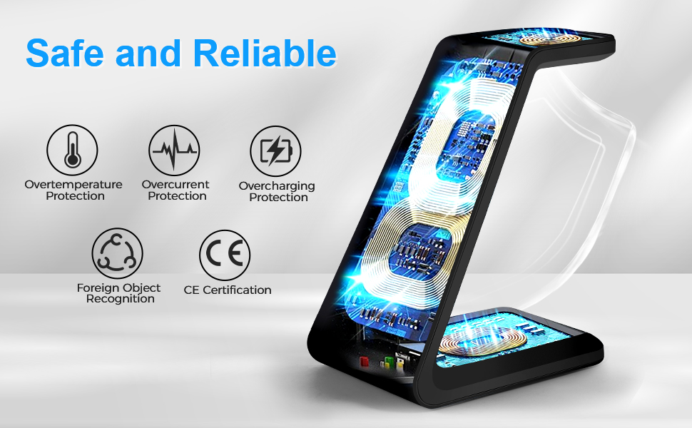 3-в-1 Бездротова зарядка Induktive для iPhone, Apple Watch та AirPods Pro