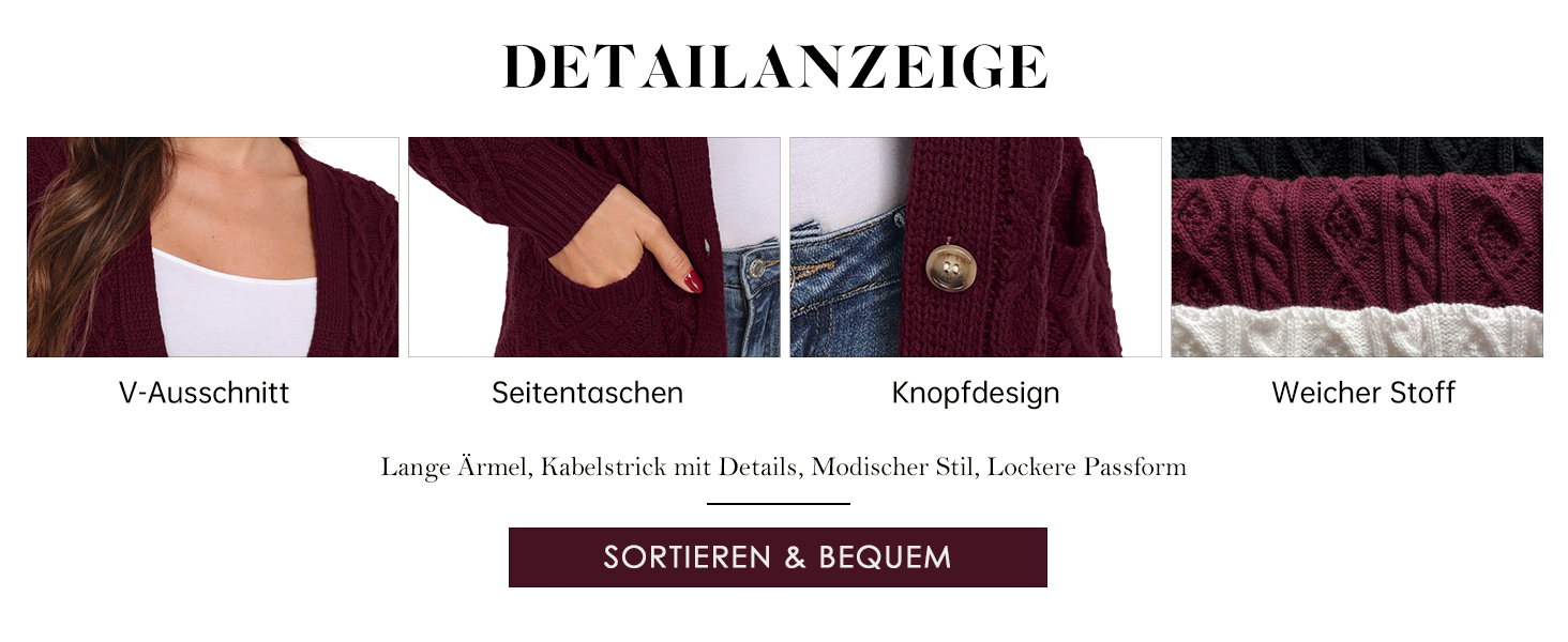 Жіночий в'язаний кардиган GRECERELLE з V-подібним вирізом та ґудзиками, класичний стиль, осінь-зима, бежевий колір