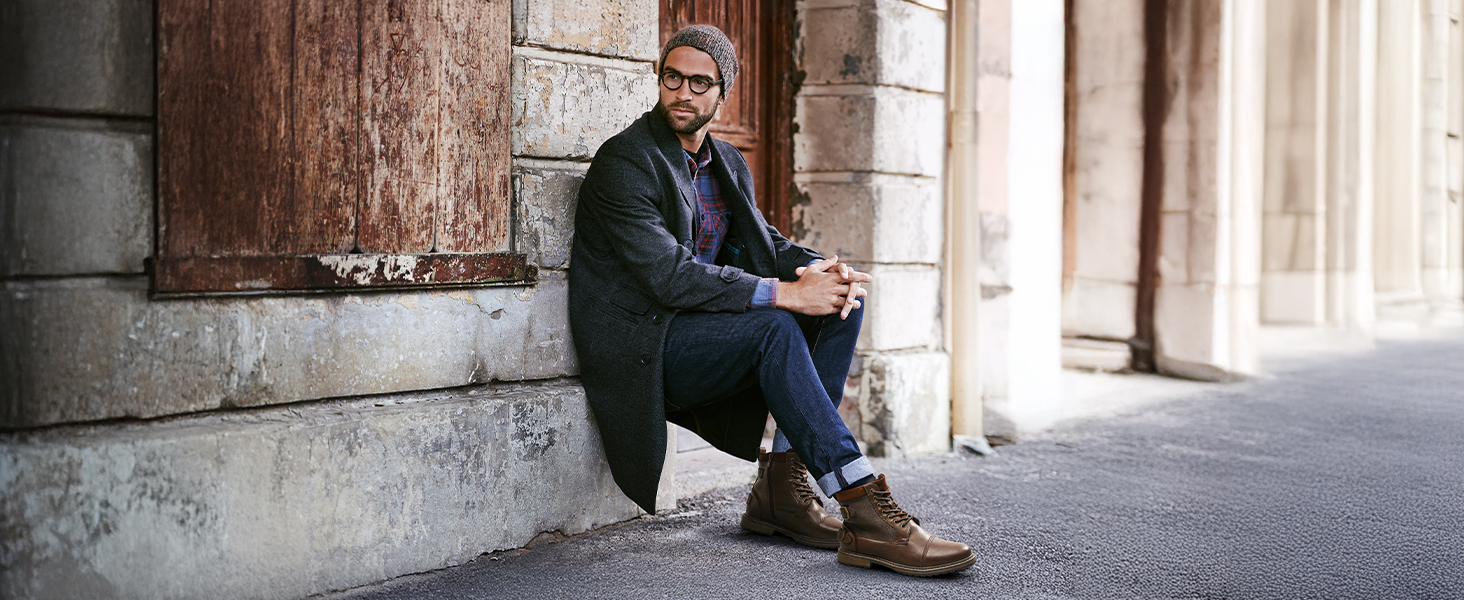 Чорні мотоциклетні черевики Bruno Marc для чоловіків, 44 EU. Шнуровка, блискавка, штучна шкіра, модель Chukka.