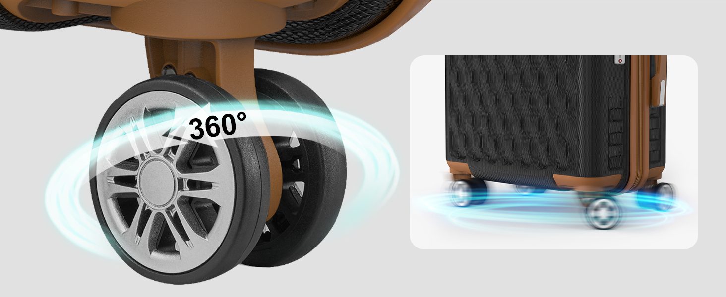 Набір валіз Melalenia 7шт з жорстким корпусом, легкий, на 4 колесах, з TSA-замком. Включає косметичку, сумку для подорожей та кулькову сумку. Чорний колір.