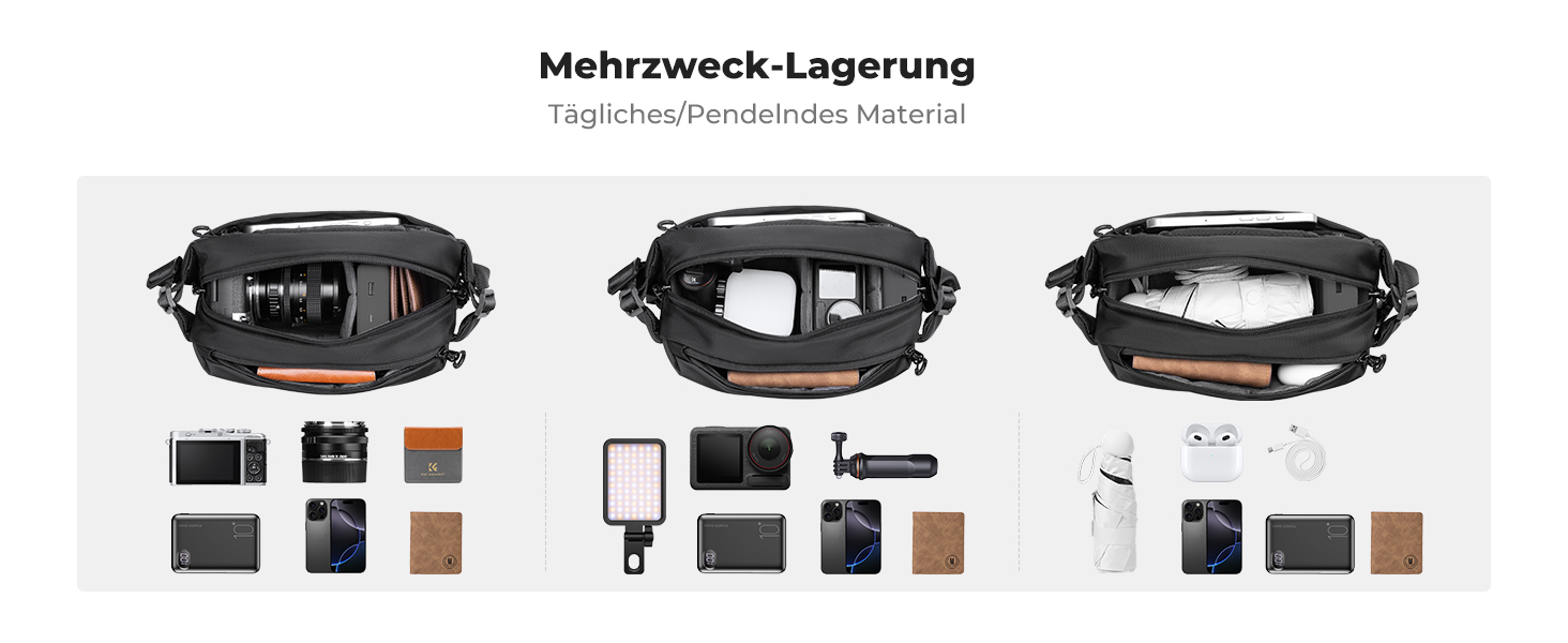 Рюкзак для камери K&F Concept, фотосумка, квадратна сумка, рюкзак для дронів DJI Mavic, сумісний з Canon/Nikon/Sony (Чорний, S)