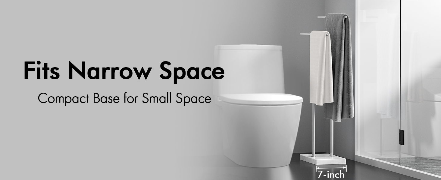 Підставка для рушників подвійна, сталева, з мармуровою основою, 84 см, BTH217-2