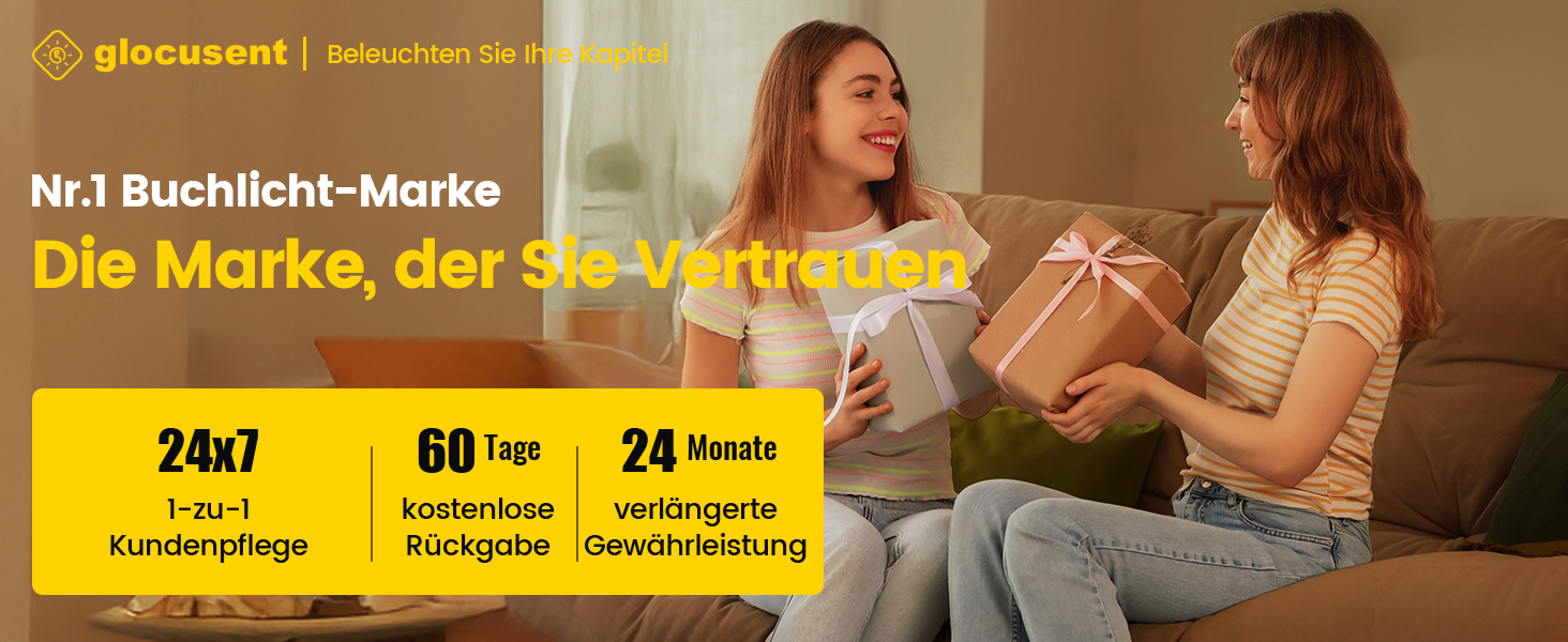 Настільна лампа Glocusent для читання в ліжку, 5 кольорів, регульована яскравість, акумулятор 100 годин, для читання, рукоділля, ремонту