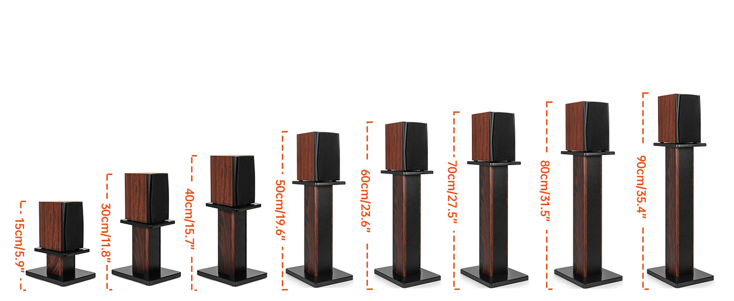 Стійки для акустичних систем Hi-Fi з дерева, 70 см, з можливістю засипки піском, комплект 2 шт. — універсальні підставки для полочних колонок та домашнього кінотеатру