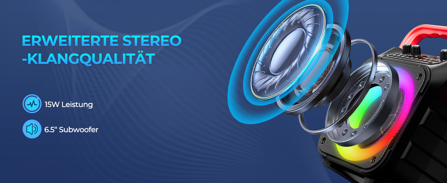 Караоке система Ankuka з 2 мікрофонами для дорослих та дітей, Bluetooth, портативна, з PA-системою, підтримка TV/TWS/FM/AUX/USB/TF/Rec, для вечірок та днів народження (Червона)