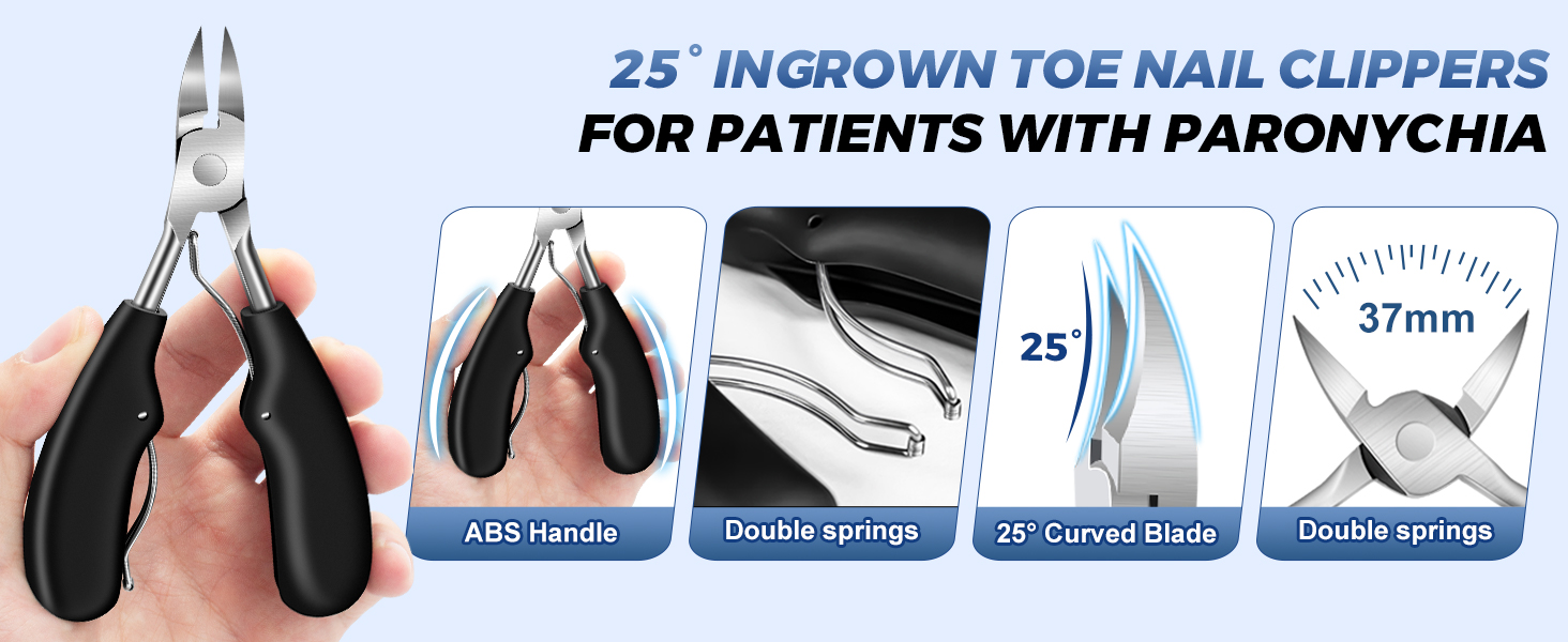 Професійний нігтеріз для літніх людей та чоловіків з товстими нігтями, 16 мм/37 мм ширина отвору, Heavy Duty, кутова заточка 45 градусів, для врослого нігтя