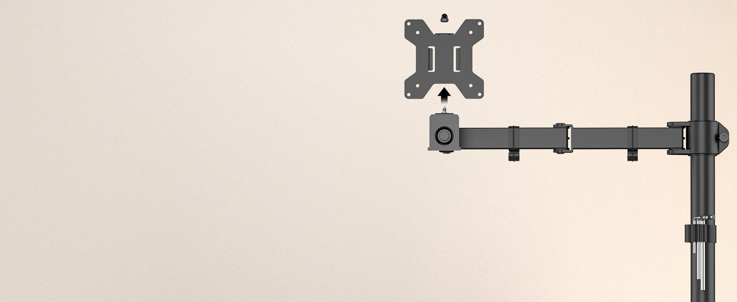 Кріплення для монітора BONTEC, 13-32 дюйми, до 10 кг, регульоване, настільне, VESA 75x75/100x100, чорне