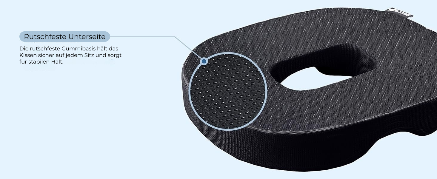 Ортопедичний сидіння-пончик з піни Memory Foam 5 Star United для геморою та кокцигодину, чорний, малий
