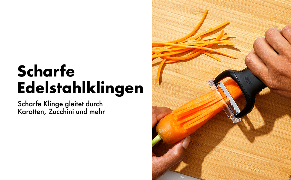 Овочечистка OXO Good Grips з нержавіючої сталі для жульєну, чорна
