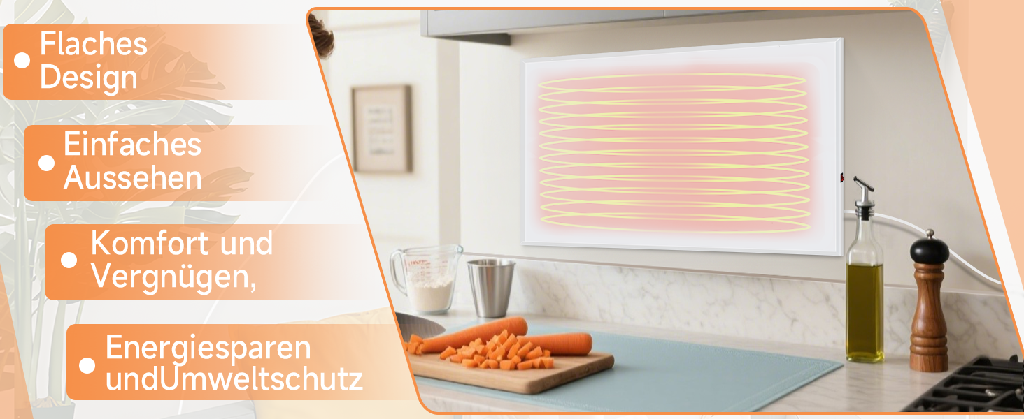Інфрачервовий обігрівач Mursche 290W - електричний настінний обігрівач з захистом від перегріву для ванної кімнати