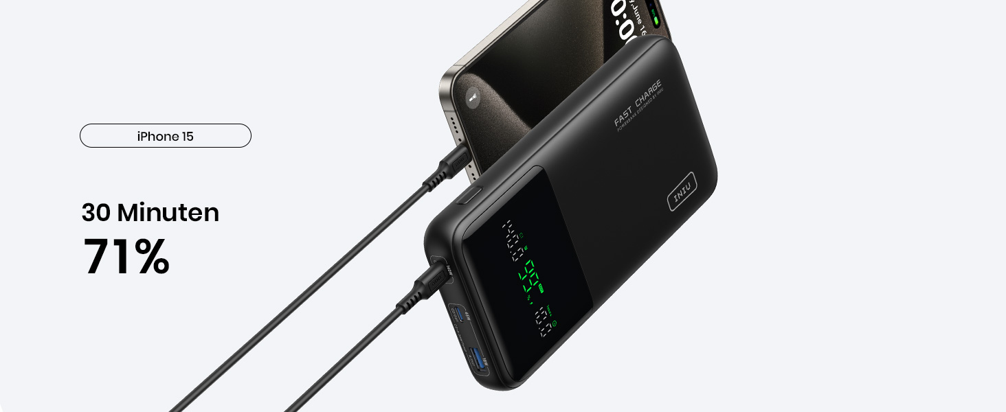 Power Bank INIU 27000mAh 140W з USB-C: заряд для телефону, ноутбука, MacBook, iPad, iPhone, Samsung