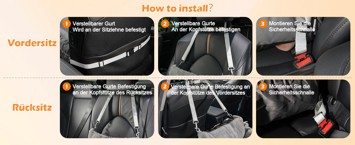 Автокрісло для собак 3-в-1 з переносною ліжком для маленьких собак – зручне автокрісло з розкладною поверхнею, м'яким матрацом, для переднього або заднього сидіння, внутрішнє та зовнішнє (02-Сірий)