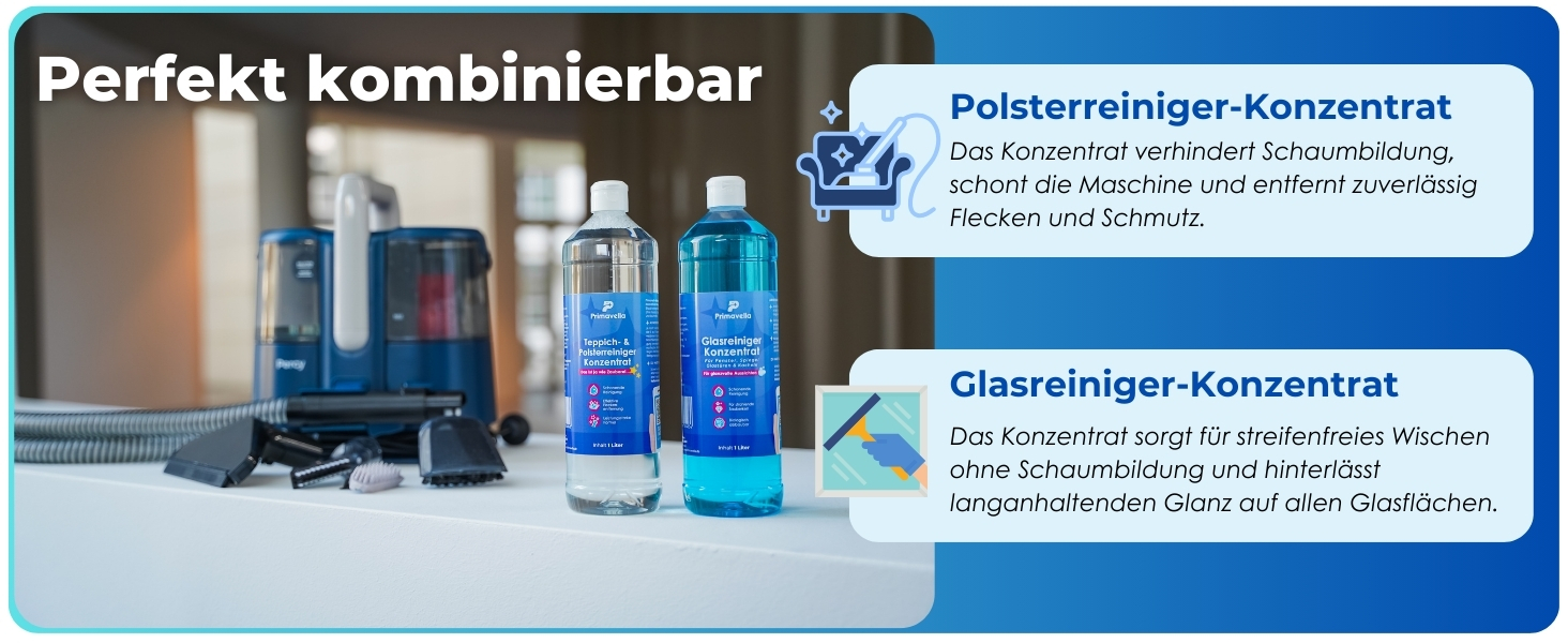 Промисловий миючий пилосос з парою - Polsterreiniger PRO – 1800W, 13kPa, для чищення диванів та килимів (Percy - Blue)