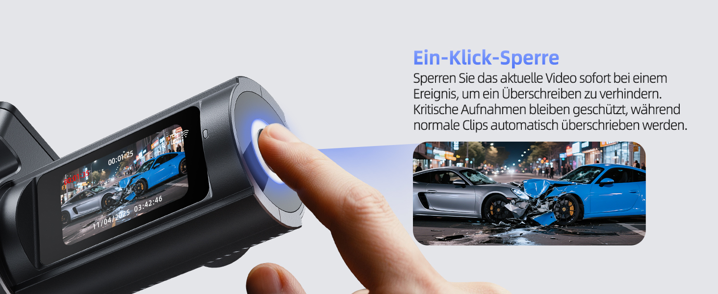 CIEVIE Автомобільна відеореєстратор 4K з GPS, WiFi, Dual, IPS 1.5″, 64GB SD, 170° та G-Sensor, WDR, Нічне бачення, Loop-запис, підтримка до 256GB